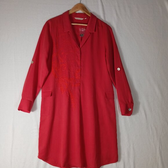Soft Surroundings Dress, NWOT, Weekender Embroidered Shirt Dress, Small, Mature - Picture 8 of 16